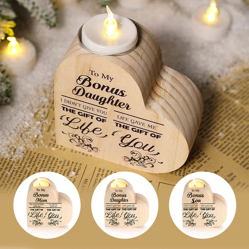 Wooden Candle Holder with Heart Motif - a Gift with Meaning!