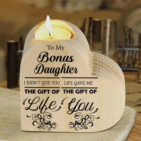 Wooden Candle Holder with Heart Motif - a Gift with Meaning!