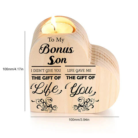 Wooden Candle Holder with Heart Motif - a Gift with Meaning!