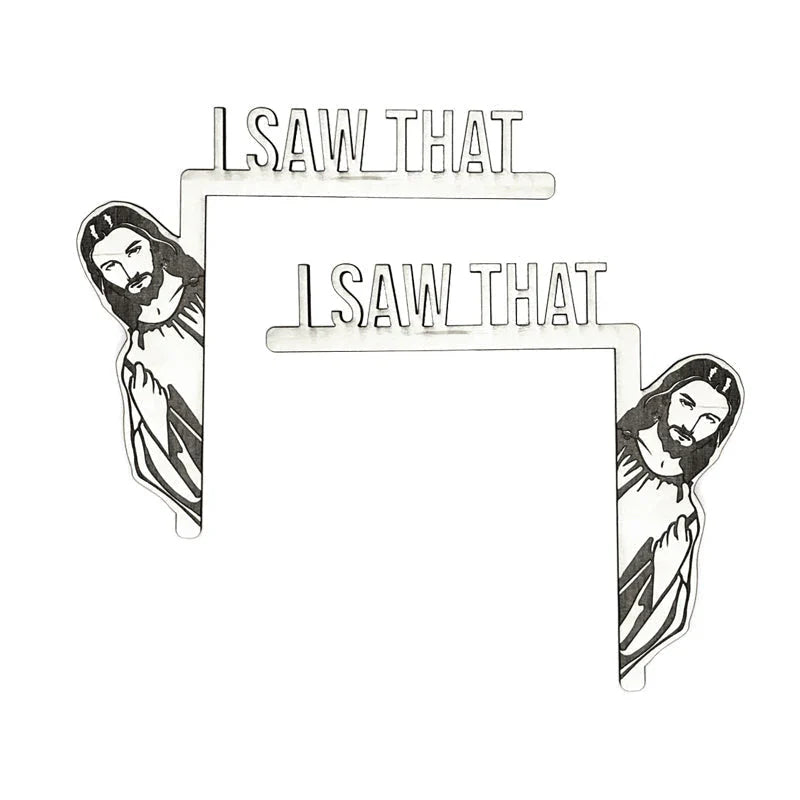 Funny Jesus Door Frame Decoration - the Holy Look with Humour!