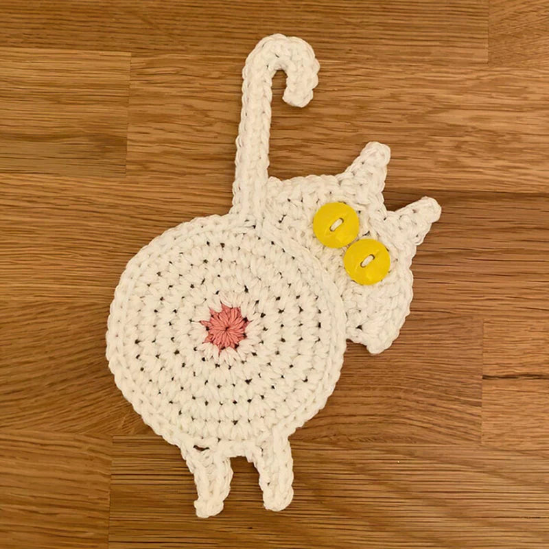 Catpaws - Handmade Knitted Coasters