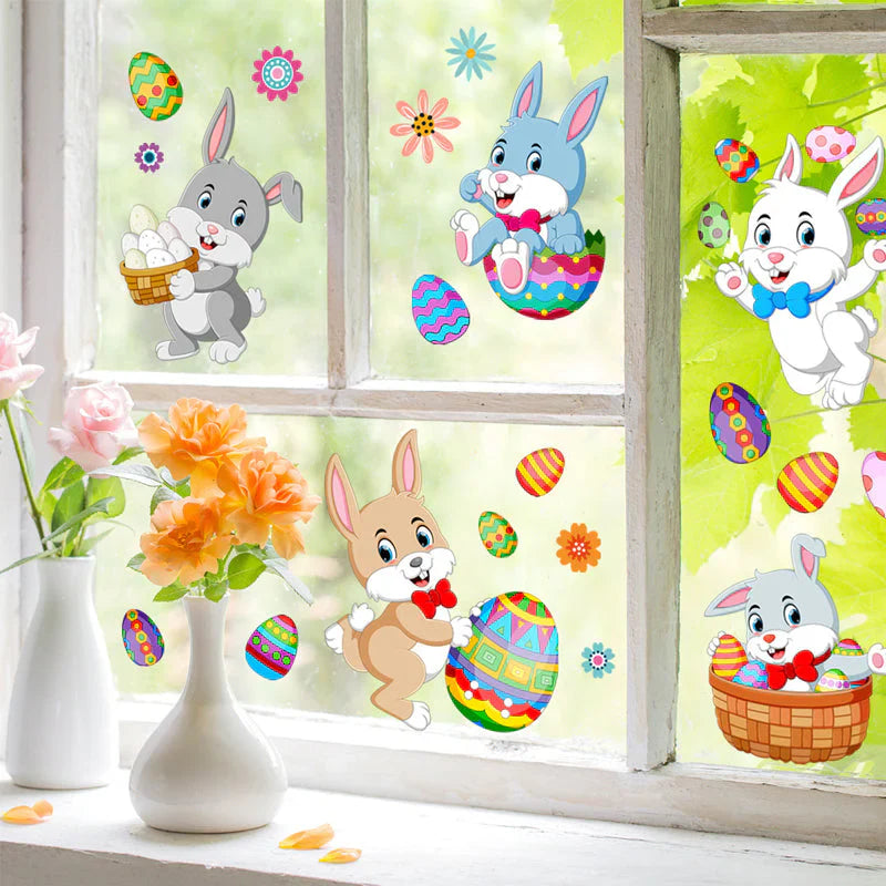 Spring Magic - Easter Bunny Window Stickers for a Festive Decoration