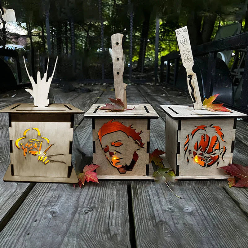 Gruseljack - Wooden Lantern for Spooky Halloween Decorations
