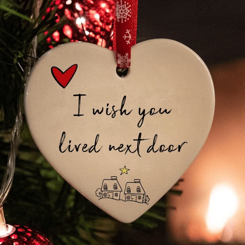 Heart - Shaped Christmas Pendant Made From Ceramic