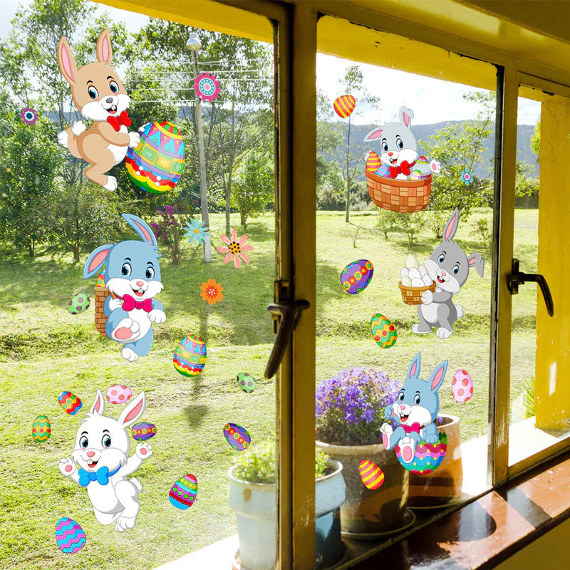 Spring Magic - Easter Bunny Window Stickers for a Festive Decoration