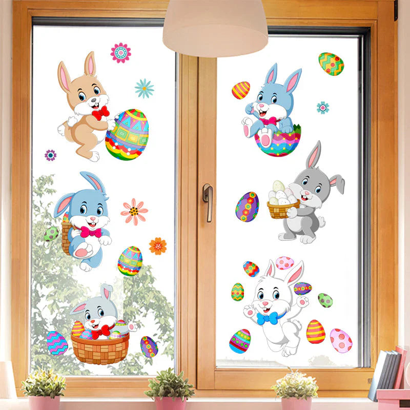 Spring Magic - Easter Bunny Window Stickers for a Festive Decoration