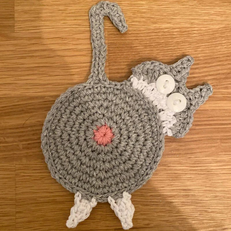 Catpaws - Handmade Knitted Coasters