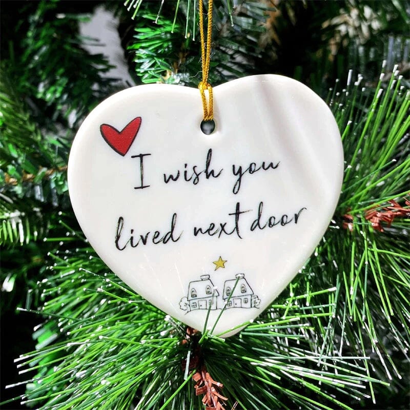 Heart - Shaped Christmas Pendant Made From Ceramic