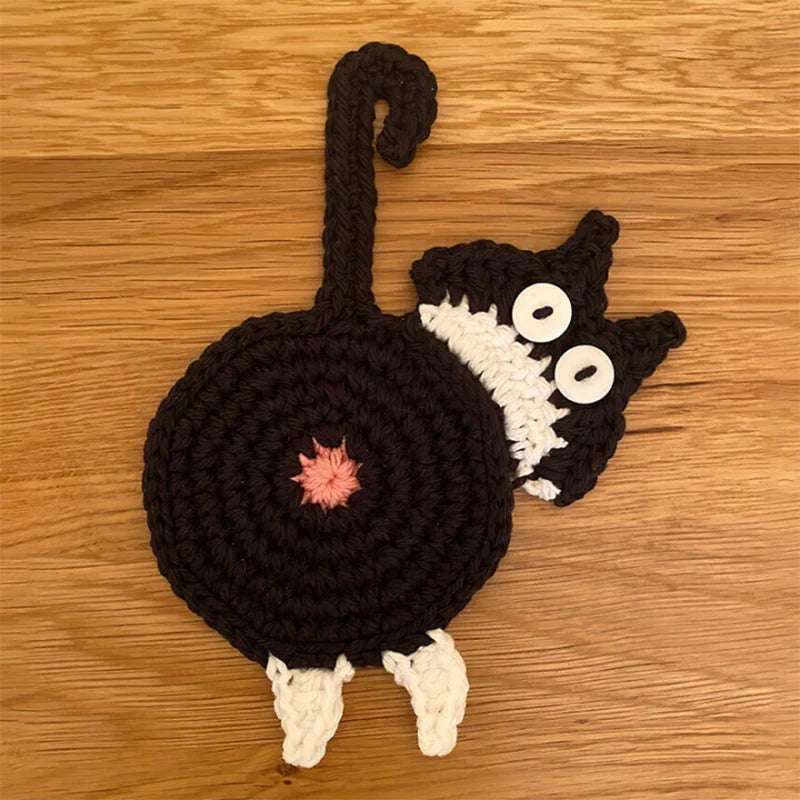Catpaws - Handmade Knitted Coasters