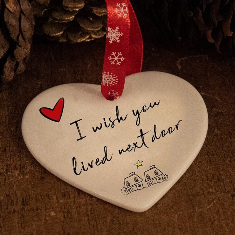 Heart - Shaped Christmas Pendant Made From Ceramic