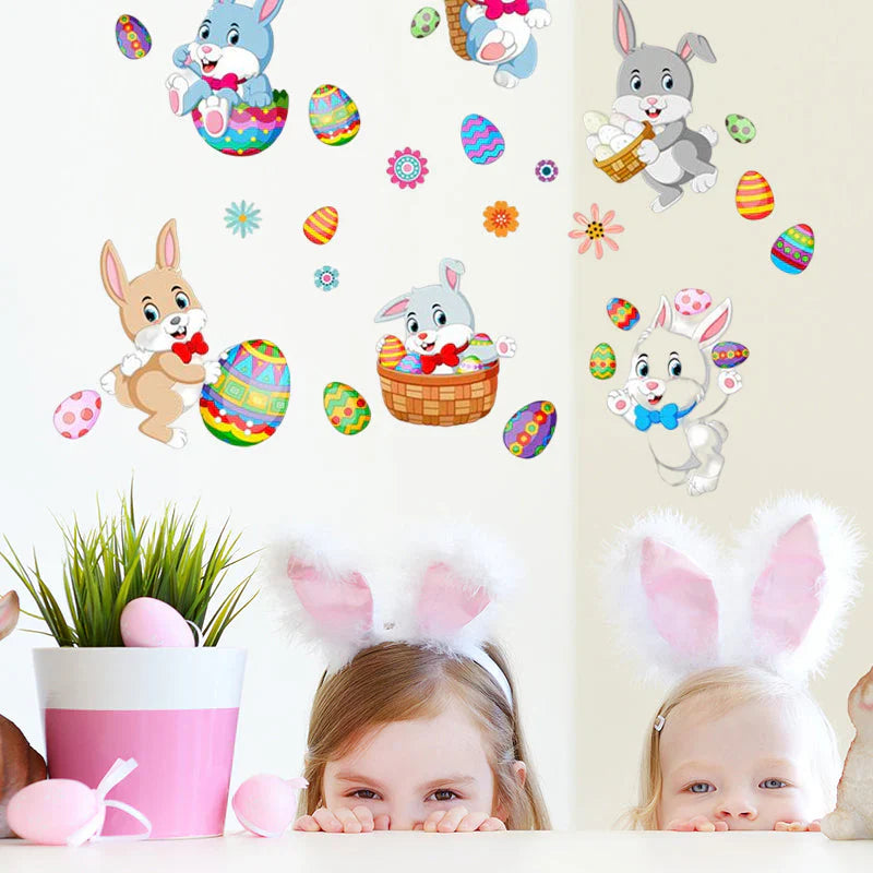 Spring Magic - Easter Bunny Window Stickers for a Festive Decoration