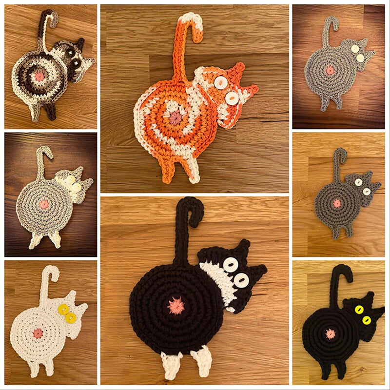 Catpaws - Handmade Knitted Coasters