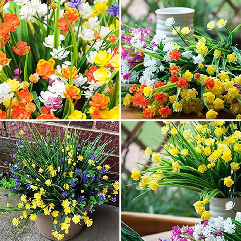 Artificial Outdoor Flowers in a Double Bouquet