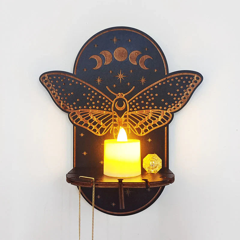 Creative Wooden Candle Holder with Storage