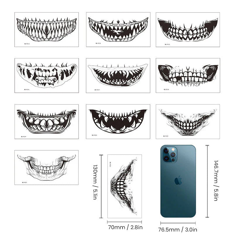 Halloween Joke Tattoos - 10 Temporary Scary Stickers