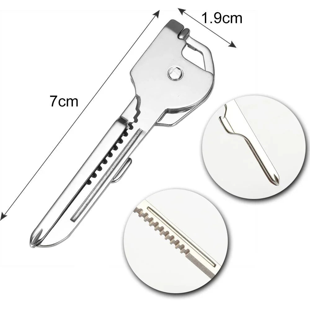 6 - In-1 Stainless Steel Mini Tool Key Ring