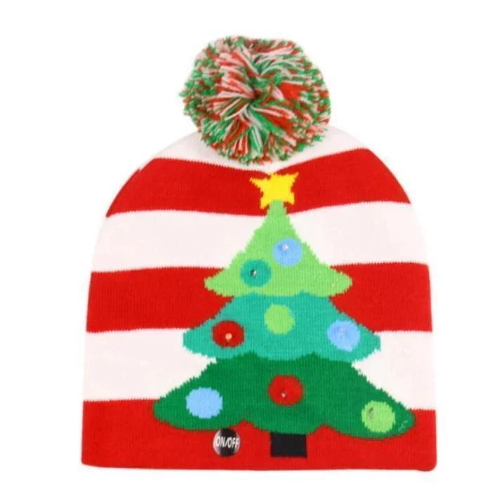 Christmas Led Knitted Hat with a Festive Design