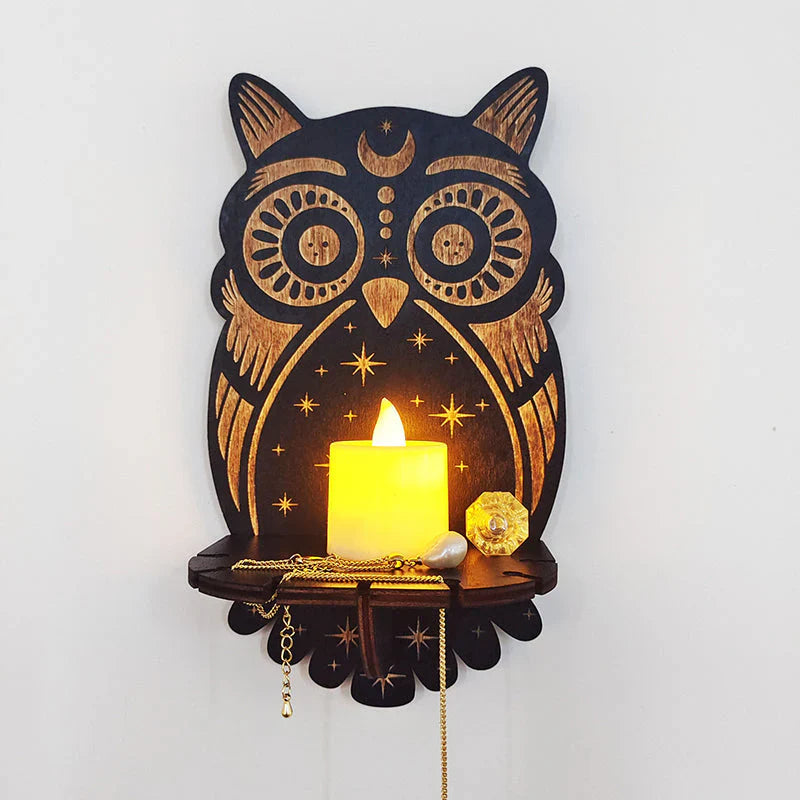Creative Wooden Candle Holder with Storage