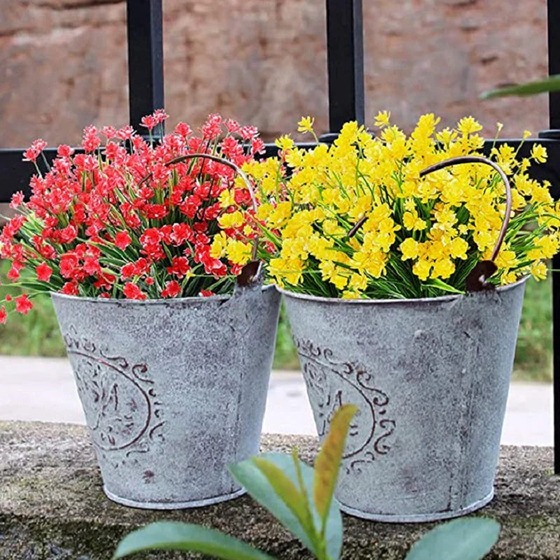 Artificial Outdoor Flowers in a Double Bouquet