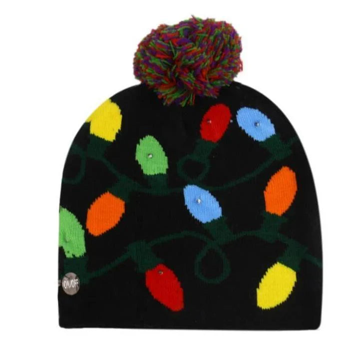 Christmas Led Knitted Hat with a Festive Design