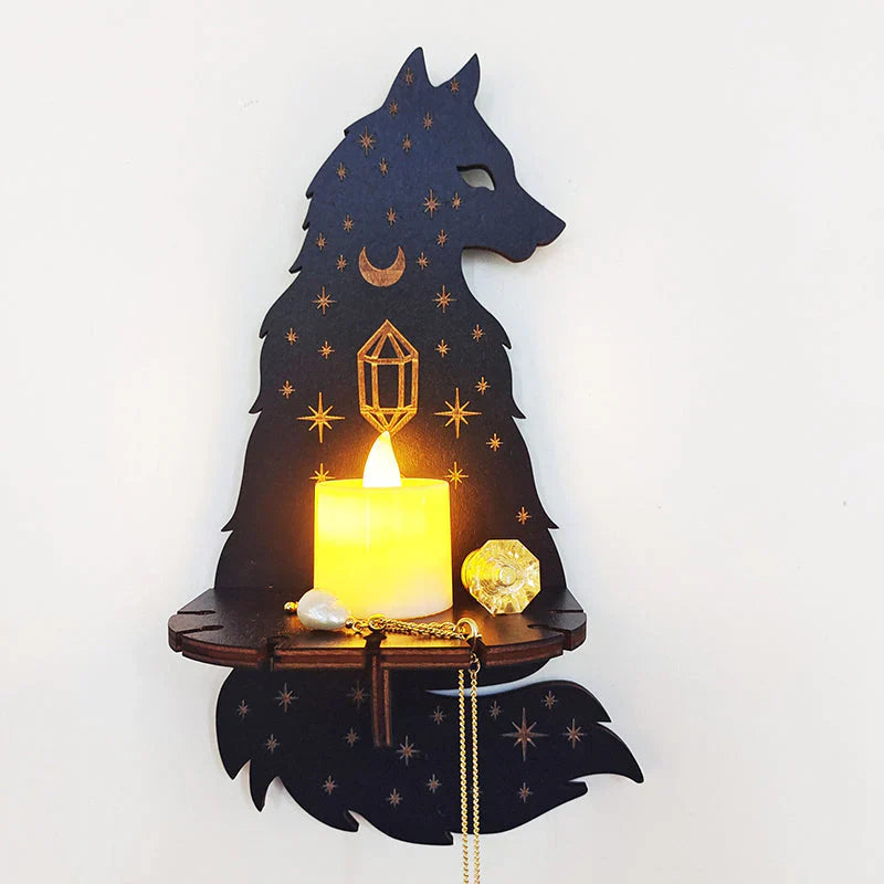 Creative Wooden Candle Holder with Storage