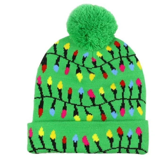 Christmas Led Knitted Hat with a Festive Design