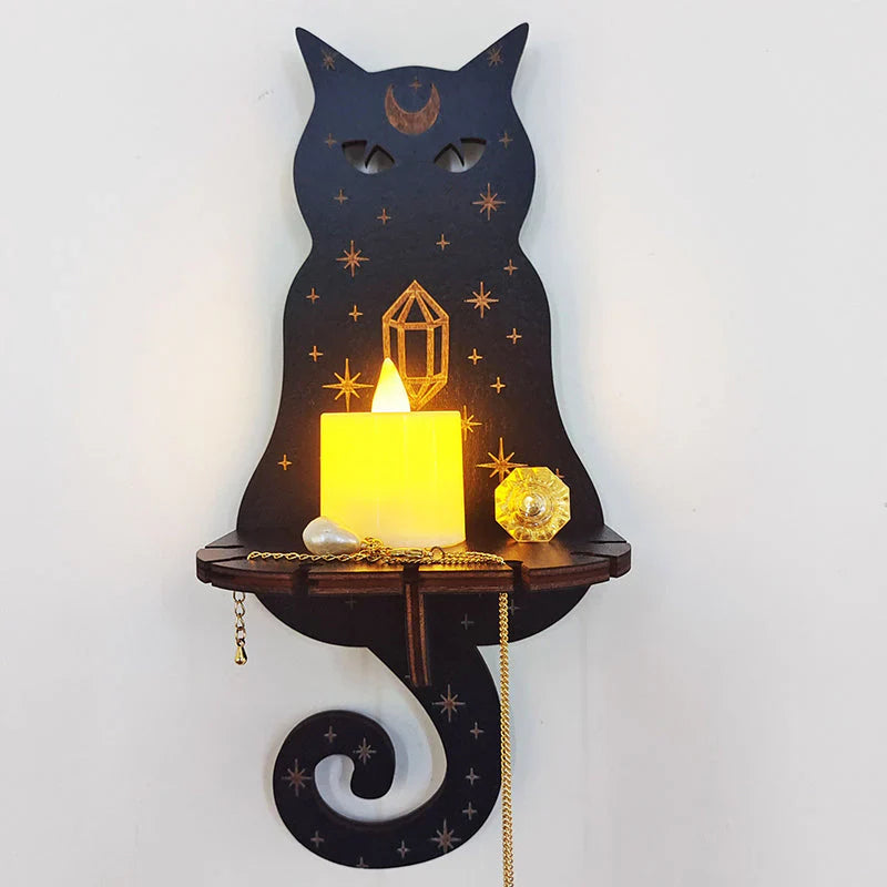 Creative Wooden Candle Holder with Storage