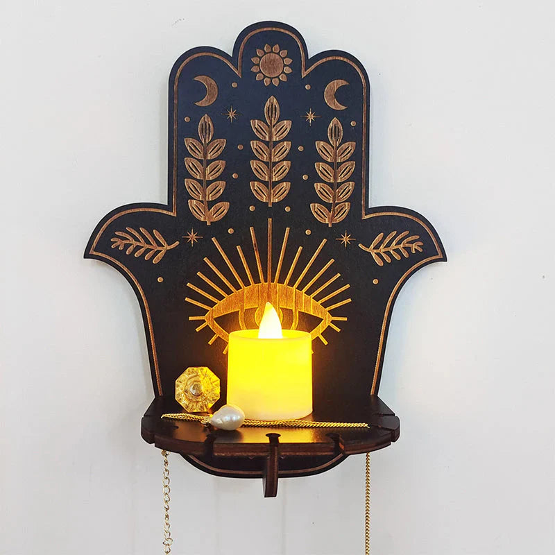 Creative Wooden Candle Holder with Storage