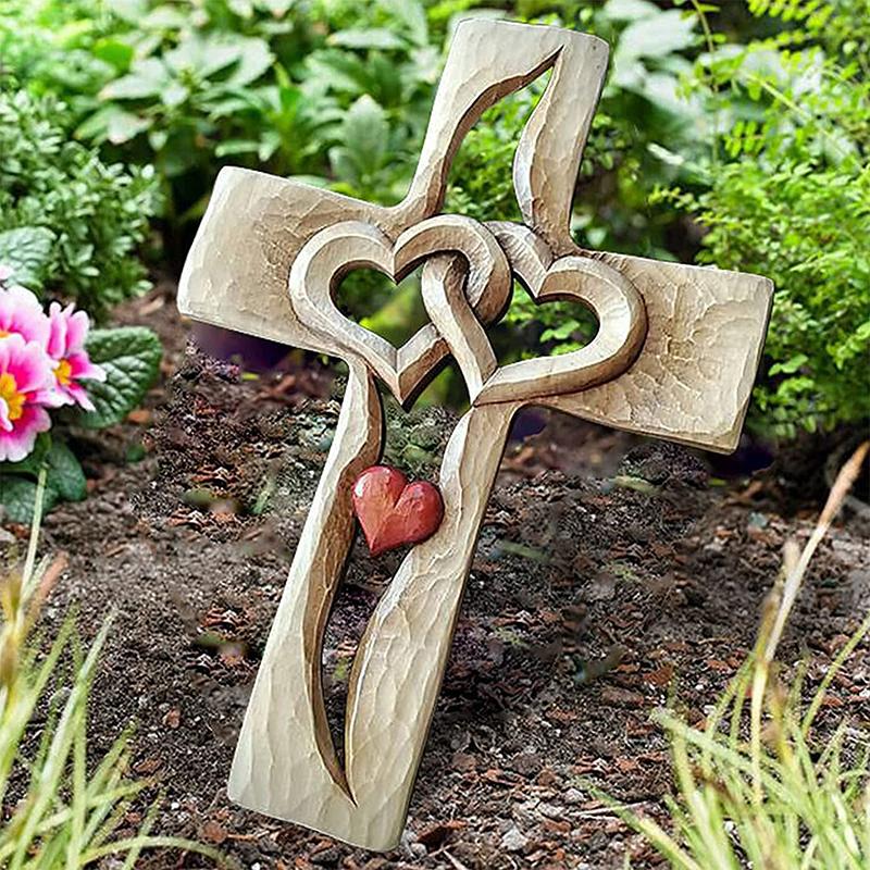 Lovely Heart and Cross Sculpture
