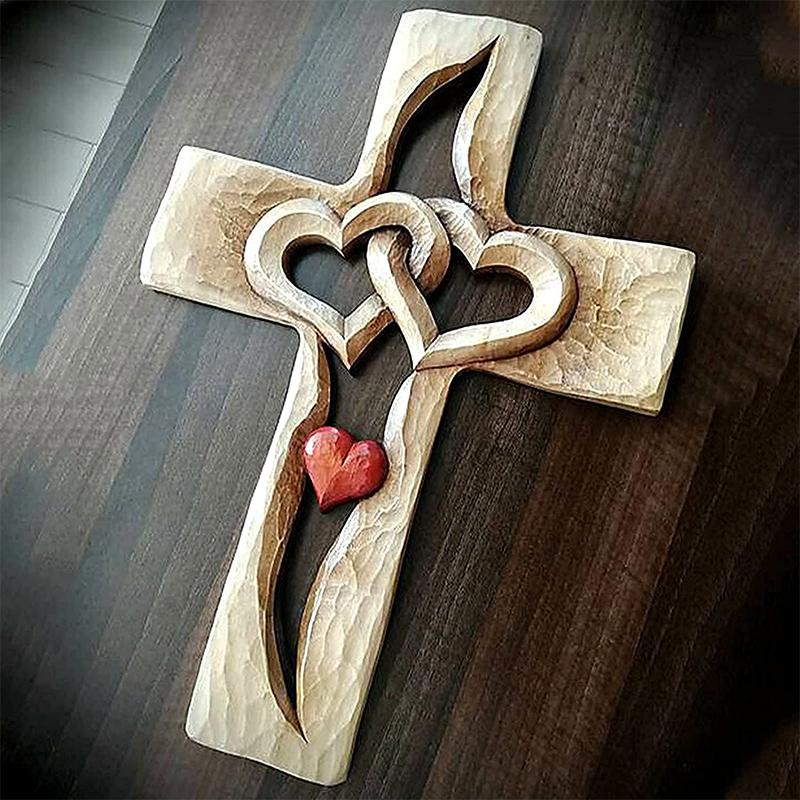 Lovely Heart and Cross Sculpture