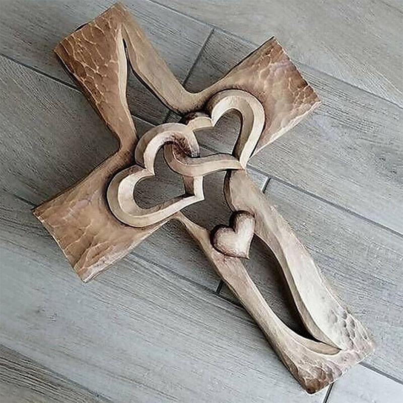 Lovely Heart and Cross Sculpture