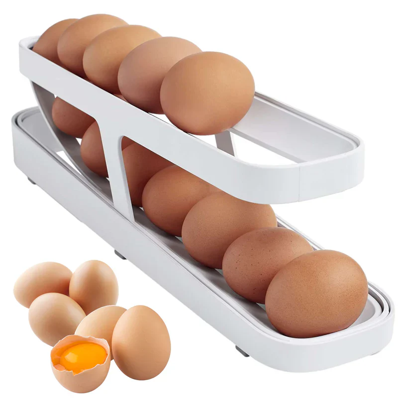 Double - Decker Egg Organiser with Rolling System