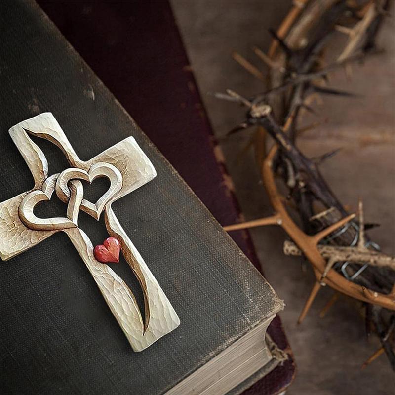 Lovely Heart and Cross Sculpture