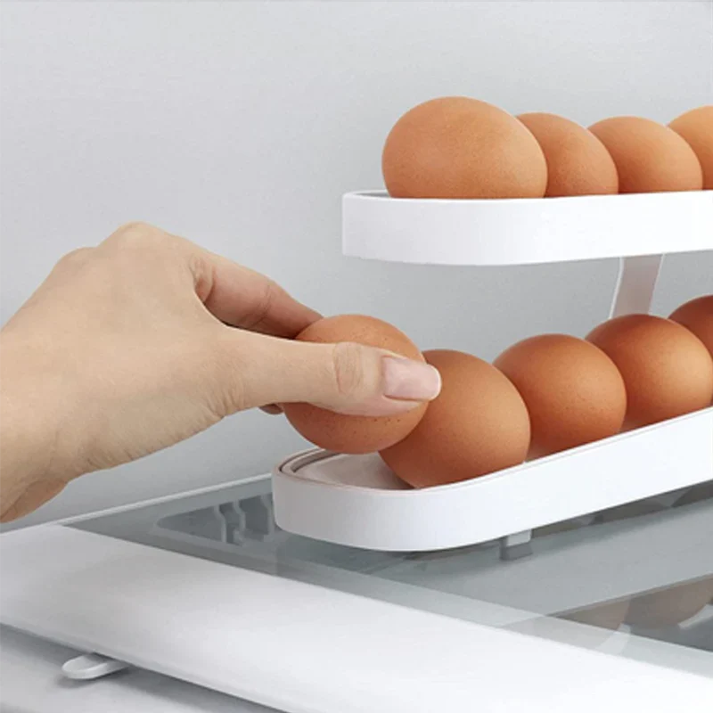 Double - Decker Egg Organiser with Rolling System