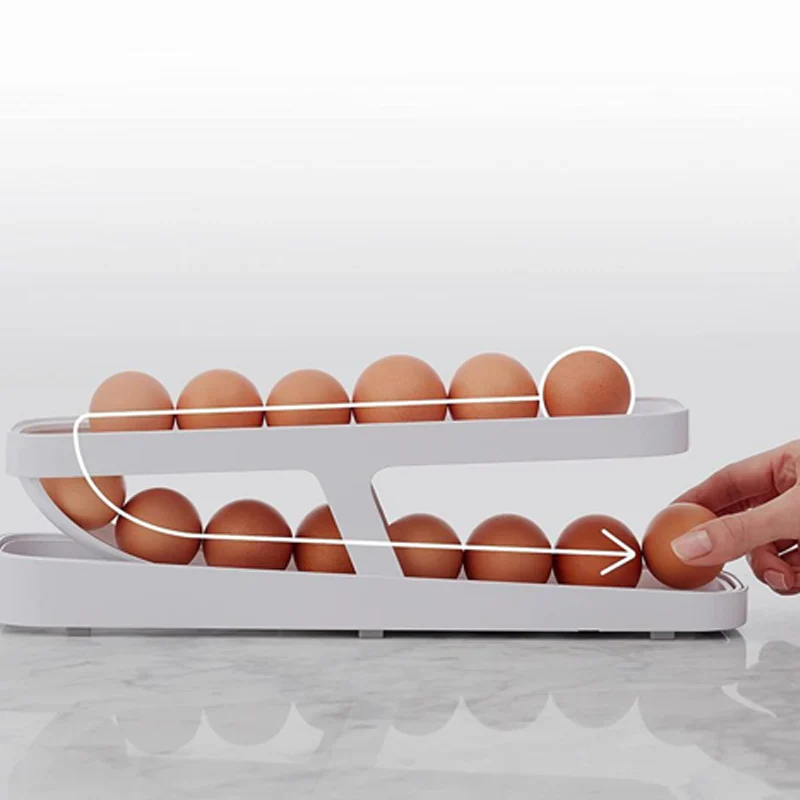 Double - Decker Egg Organiser with Rolling System