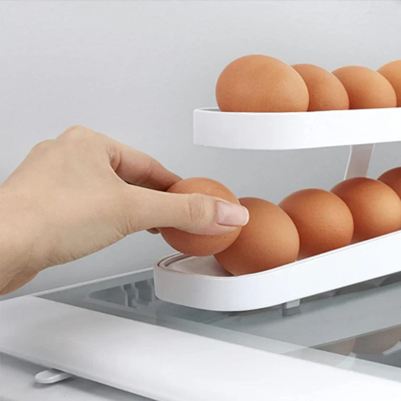 Double - Decker Egg Organiser with Rolling System