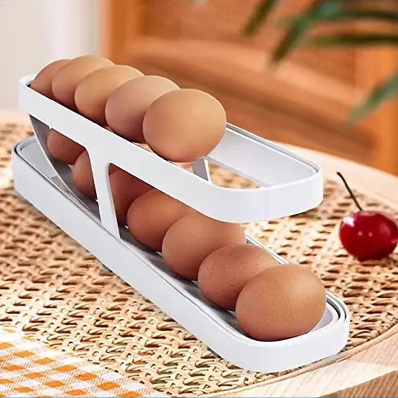 Double - Decker Egg Organiser with Rolling System