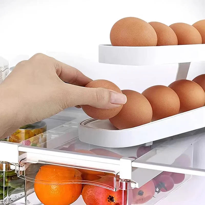 Double - Decker Egg Organiser with Rolling System