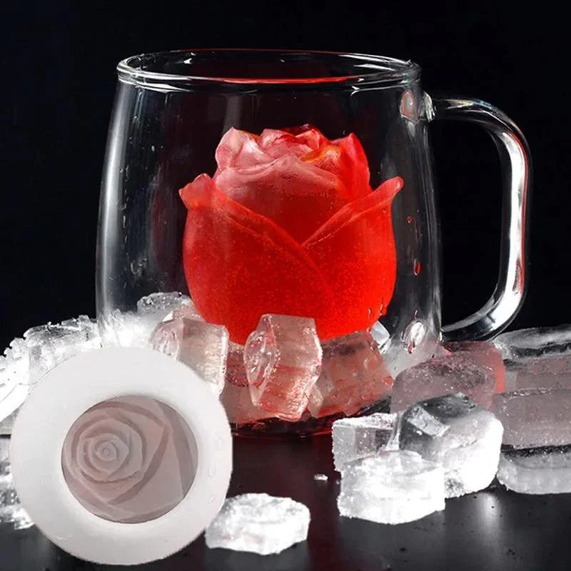 3d Silicone Rose Mould - Ice Cube Mould for Creative Drinks