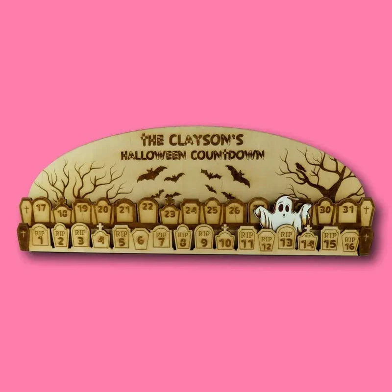 Halloween Countdown Calendar Made From Wood
