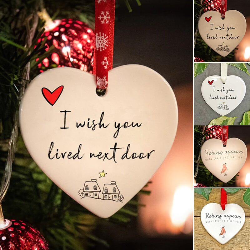 Heart - Shaped Christmas Pendant Made From Ceramic
