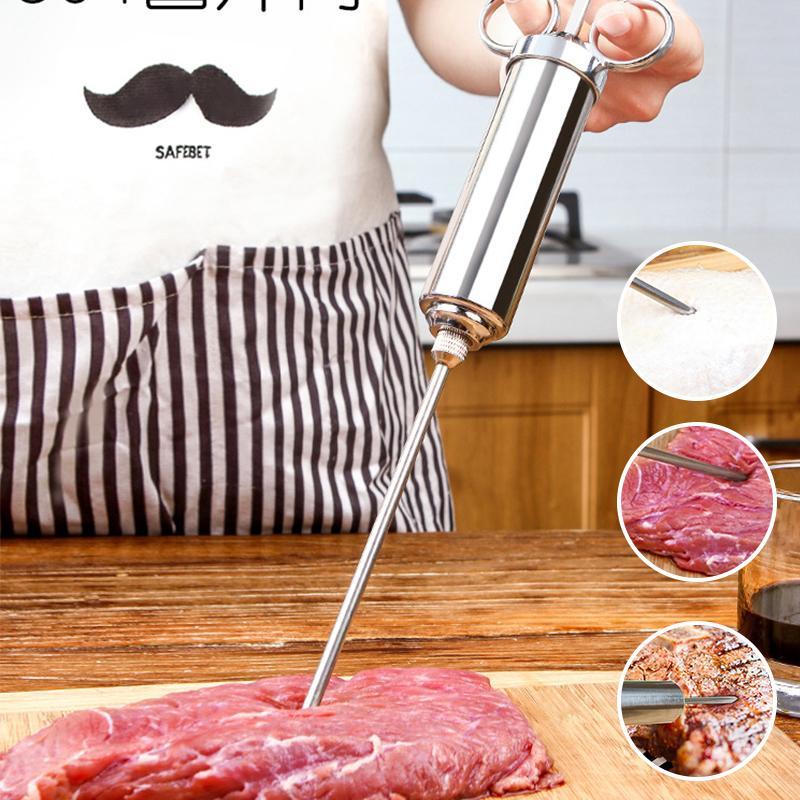 Stainless Steel Marinade Syringe 304 - Perfect for Juicy and Flavoursome Meat Dishes