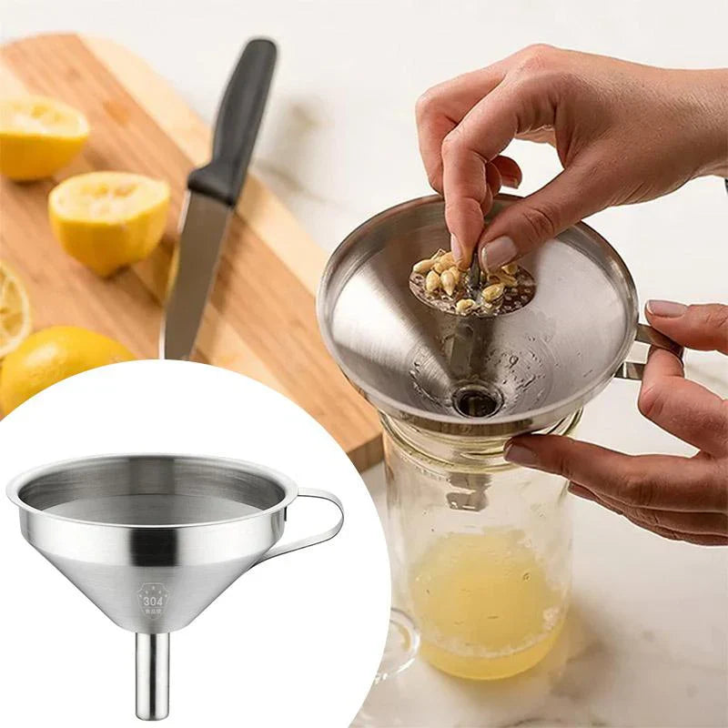 Stainless Steel Kitchen Oil Funnel with Sieve