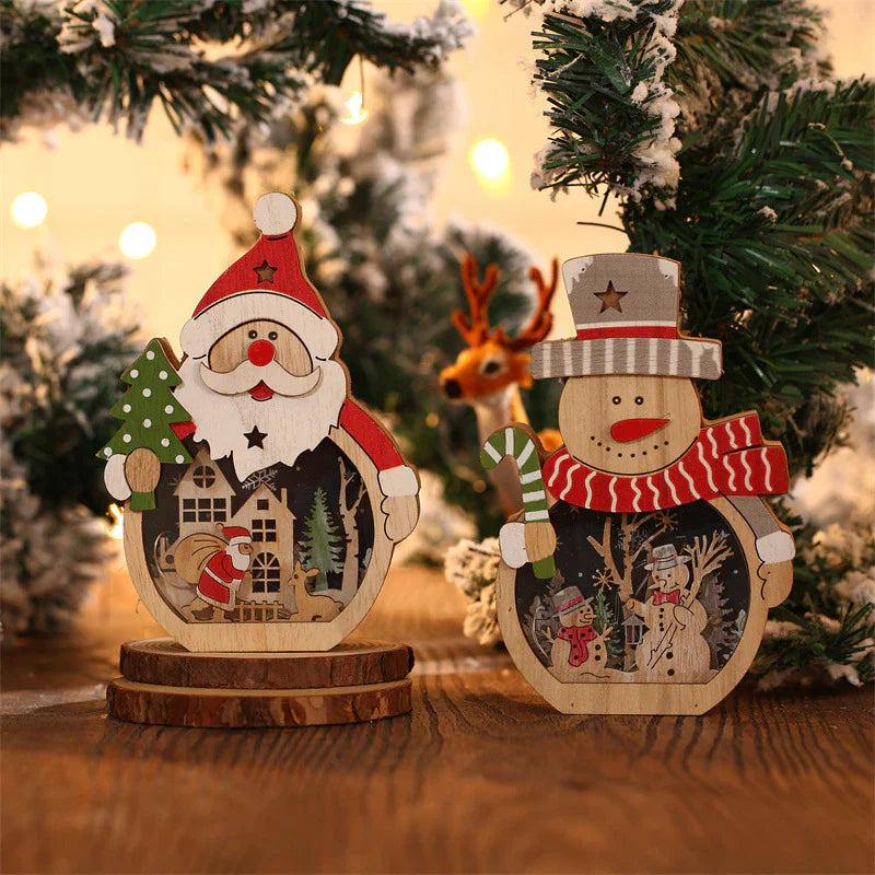 Led Christmas Lights Made From Wood
