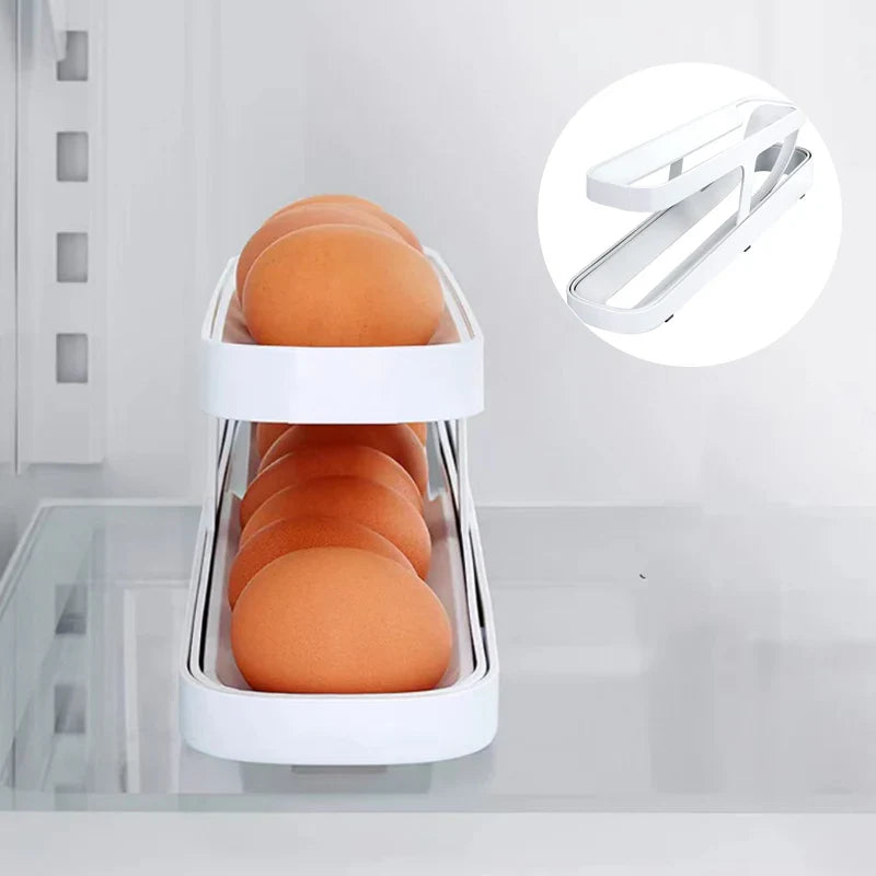 Double - Decker Egg Organiser with Rolling System