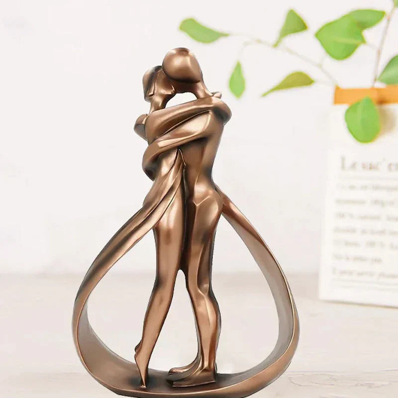 Couple Hugging Resin Sculpture