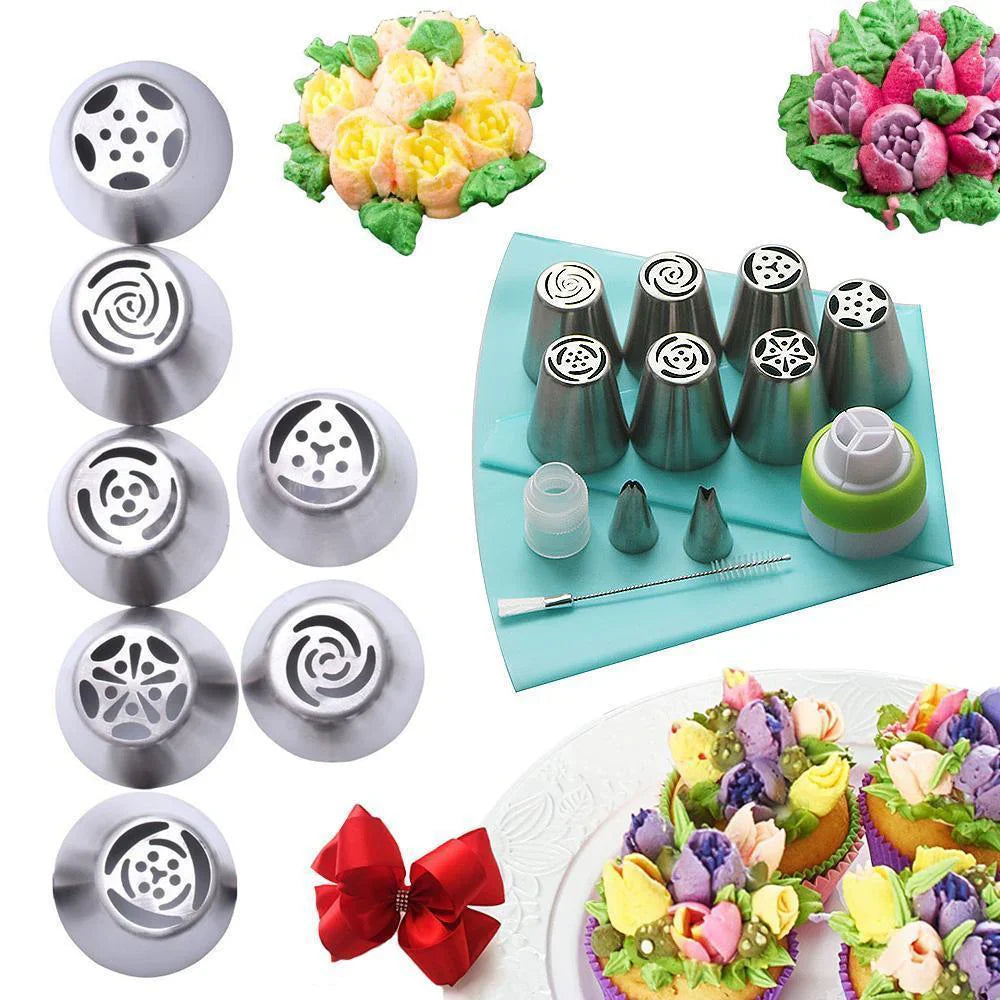 Stainless Steel Piping Nozzle Set - Creative Cake Decorating Made Easy