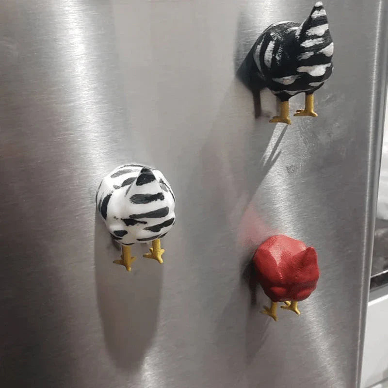 Funny 3D Chicken Magnet - a Fun Highlight for Your Fridge