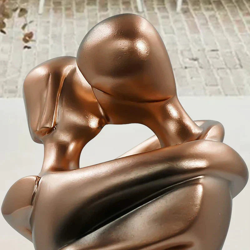 Couple Hugging Resin Sculpture