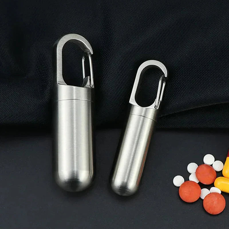 Compact Stainless Steel Pill Box